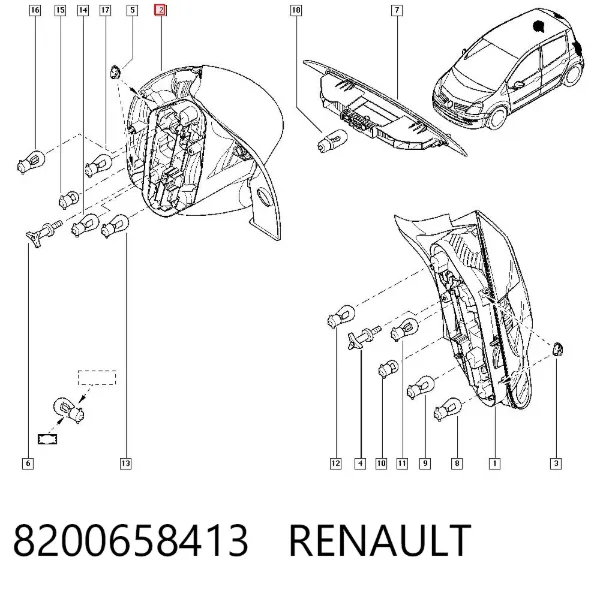 Lanterna traseira direita 8200658413 Renault (RVI)