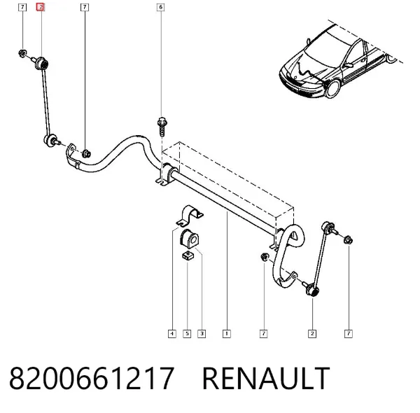 Montante de estabilizador dianteiro 8200661217 Renault (RVI)