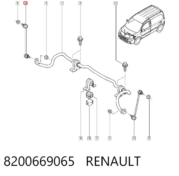 Montante de estabilizador dianteiro 8200669065 Renault (RVI)