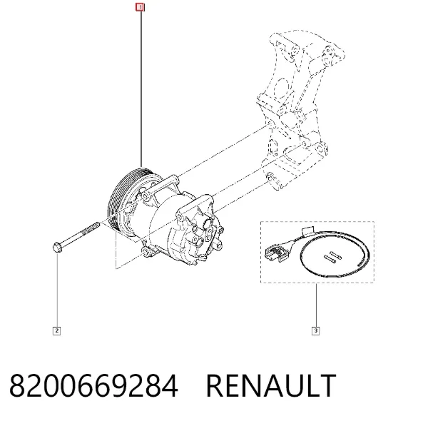 Compressor de aparelho de ar condicionado 8200669284 Renault (RVI)