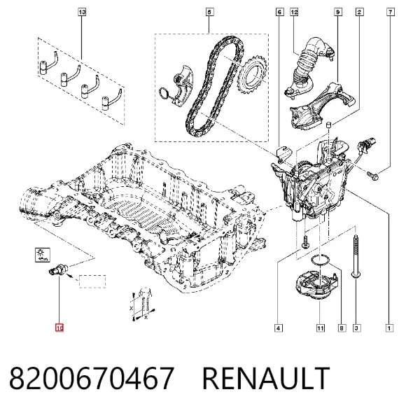 Sensor de pressão de óleo 8200670467 Renault (RVI)