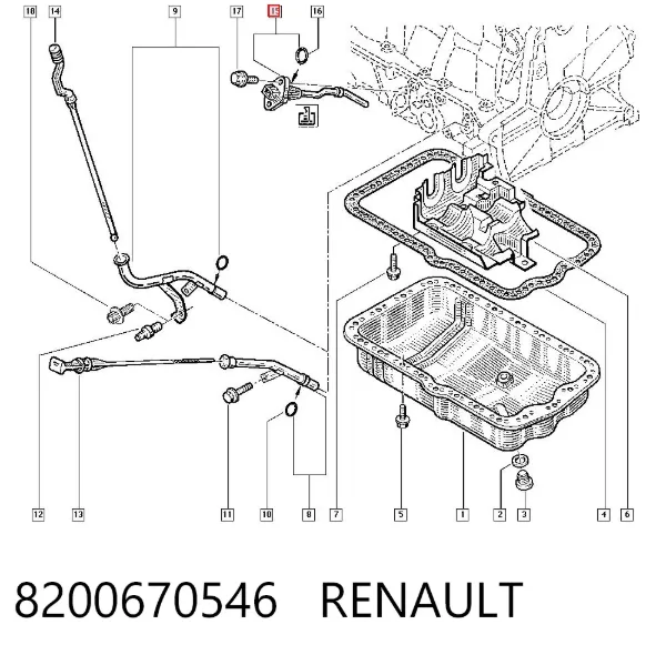 Sensor do nível de óleo de motor 8200670546 Renault (RVI)