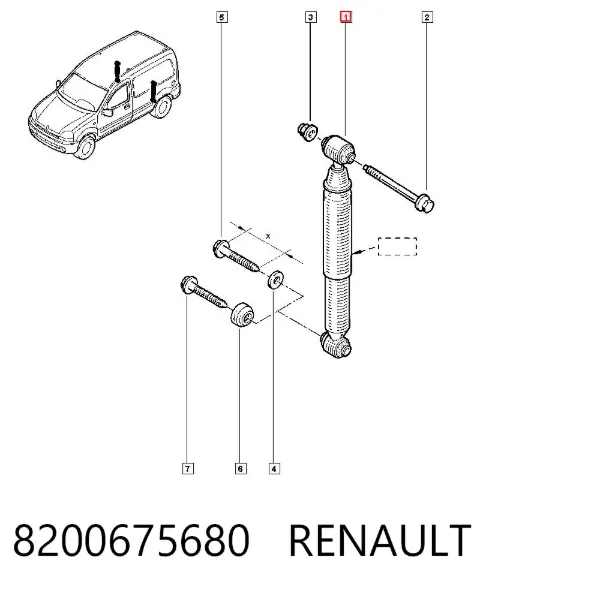 Amortecedor traseiro 8200675680 Renault (RVI)