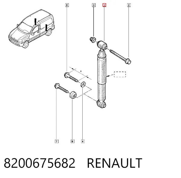 Amortecedor traseiro 8200675682 Renault (RVI)