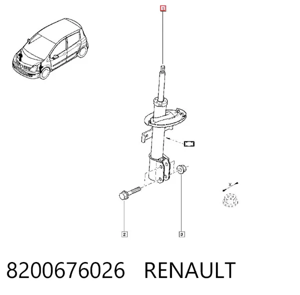 Amortecedor dianteiro 8200676026 Renault (RVI)