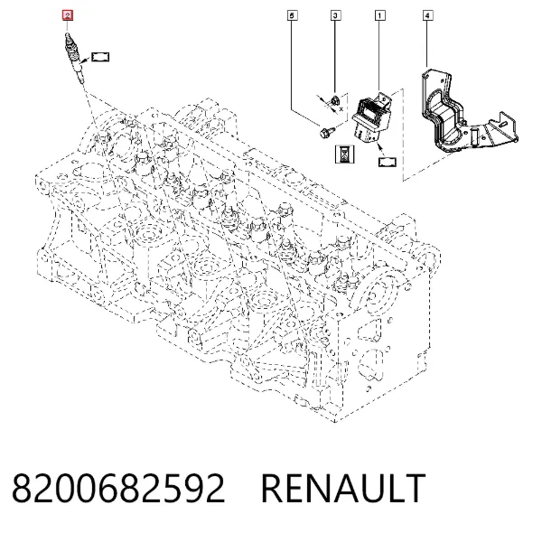 Vela de incandescência 8200682592 Renault (RVI)