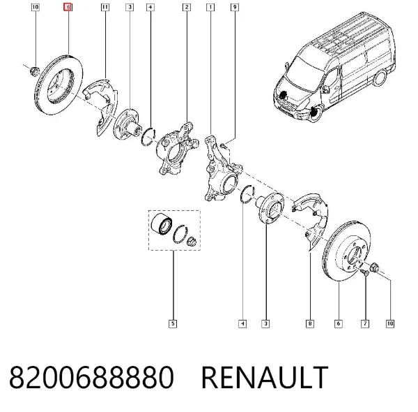 Disco do freio dianteiro 8200688880 Renault (RVI)