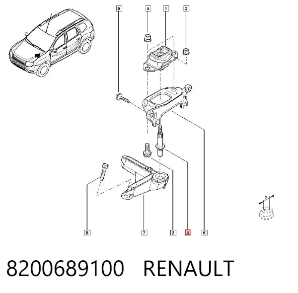 Coxim de transmissão (suporte da caixa de mudança) 8200689100 Renault (RVI)