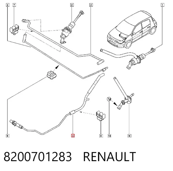 Mangueira de embraiagem 8200701283 Renault (RVI)