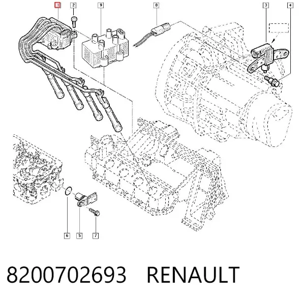 Bobina de ignição 8200702693 Renault (RVI)