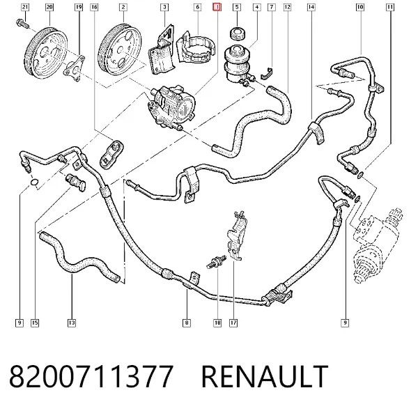 Bomba da Direção hidrâulica assistida 8200711377 Renault (RVI)