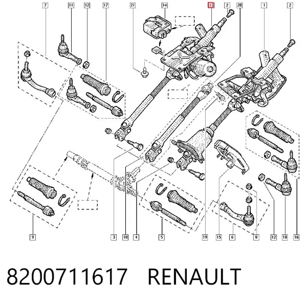 Coluna da direção 8200711617 Renault (RVI)