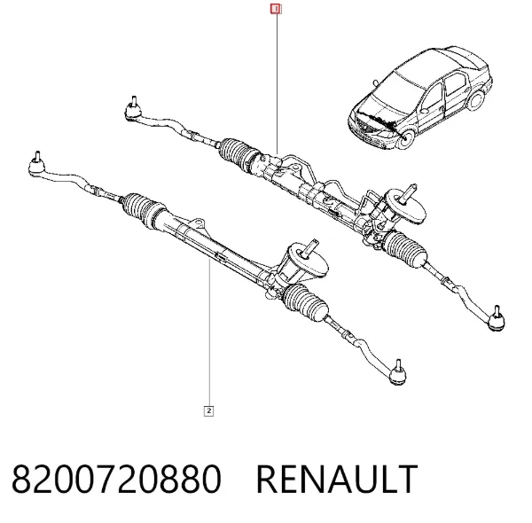 Cremalheira da direção 8200720880 Renault (RVI)