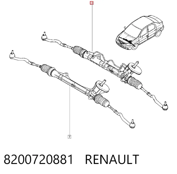 Cremalheira da direção 8200720881 Renault (RVI)