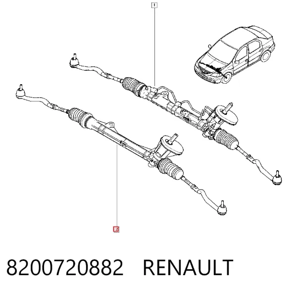 Cremalheira da direção 8200720882 Renault (RVI)