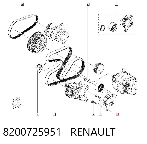 Rolo parasita da correia de transmissão 8200725951 Renault (RVI)