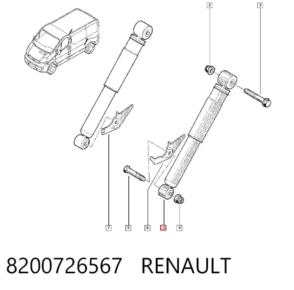 Amortecedor traseiro 8200726567 Renault (RVI)