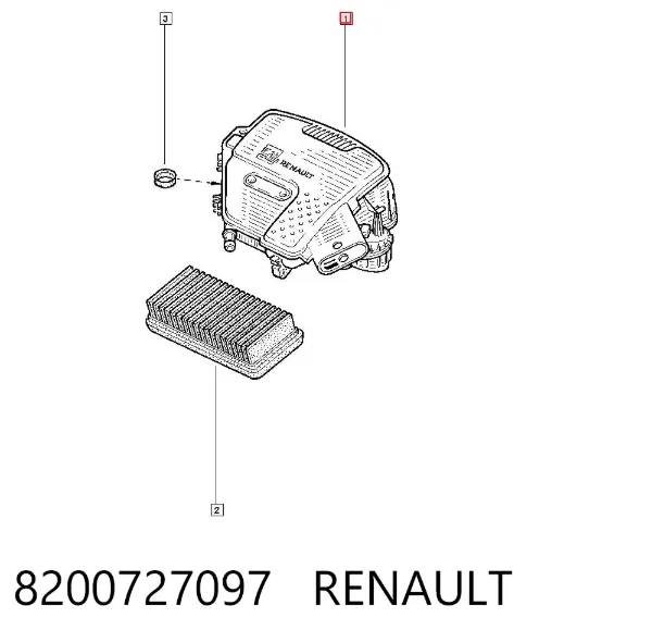 Caixa de filtro de ar 8200727097 Renault (RVI)