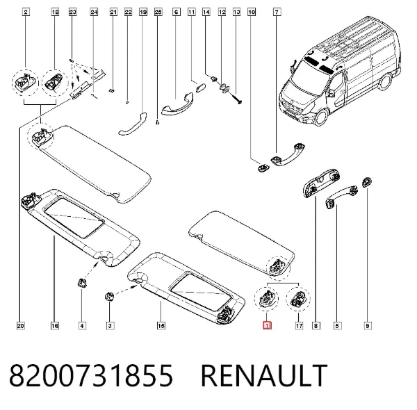 Pala contra o sol Renault Master III