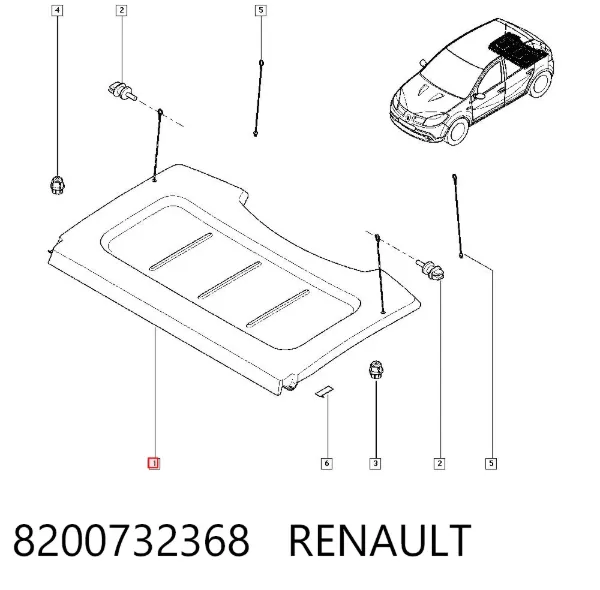 Prateleira de salão traseira 8200732368 Renault (RVI)