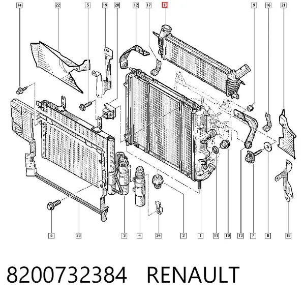 Radiador de intercooler 8200732384 Renault (RVI)