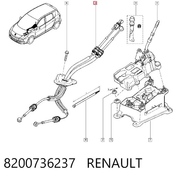 Cabo de mudança duplo 8200736237 Renault (RVI)
