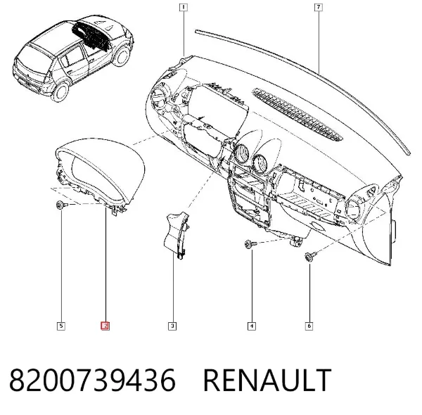 Cobrimento de painel de instrumentos 8200739436 Renault (RVI)