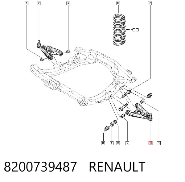 Braço oscilante inferior esquerdo de suspensão dianteira 8200739487 Renault (RVI)