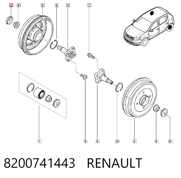 Tampão de cubo 8200741443 Renault (RVI)