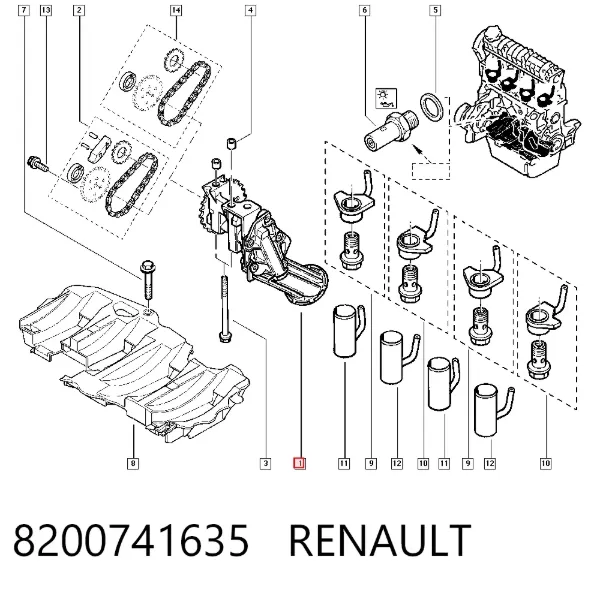 Bomba de óleo 8200741635 Renault (RVI)