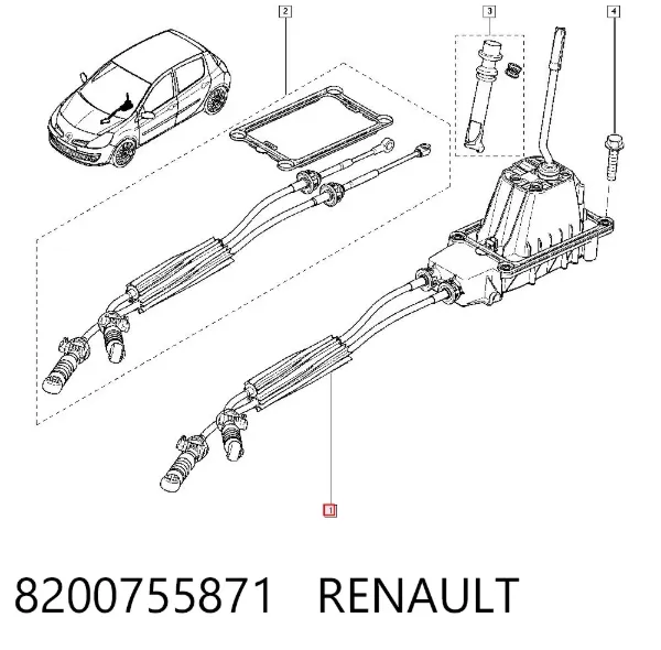 Cabo de mudança duplo 8200755871 Renault (RVI)