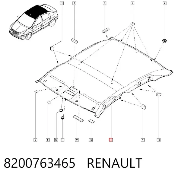 Revestimento do teto Renault LOGAN I