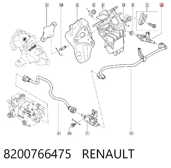 Injetor de injeção de combustível 8200766475 Renault (RVI)