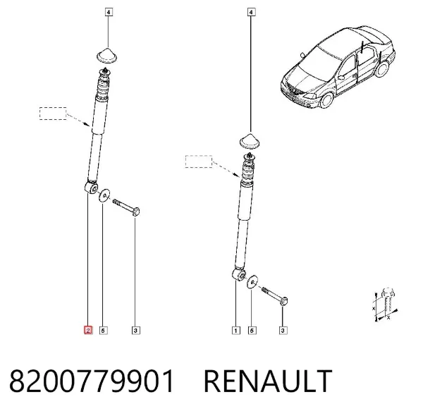 Amortecedor traseiro 8200779901 Renault (RVI)