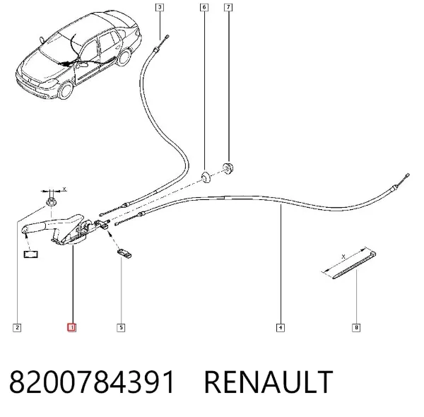Avalanca do freio de estacionamento 8200784391 Renault (RVI)