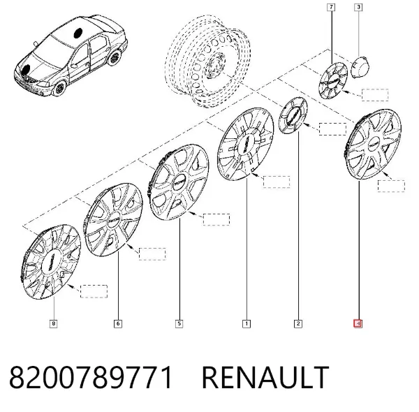 Coberta de disco de roda 8200789771 Renault (RVI)