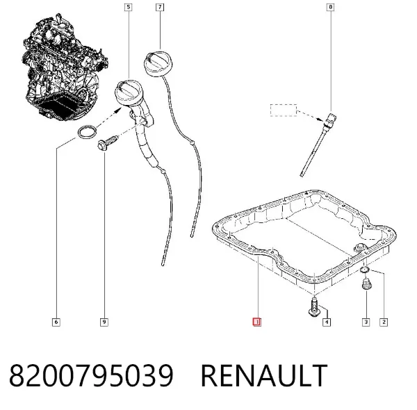 Panela de óleo de cárter do motor 8200795039 Renault (RVI)