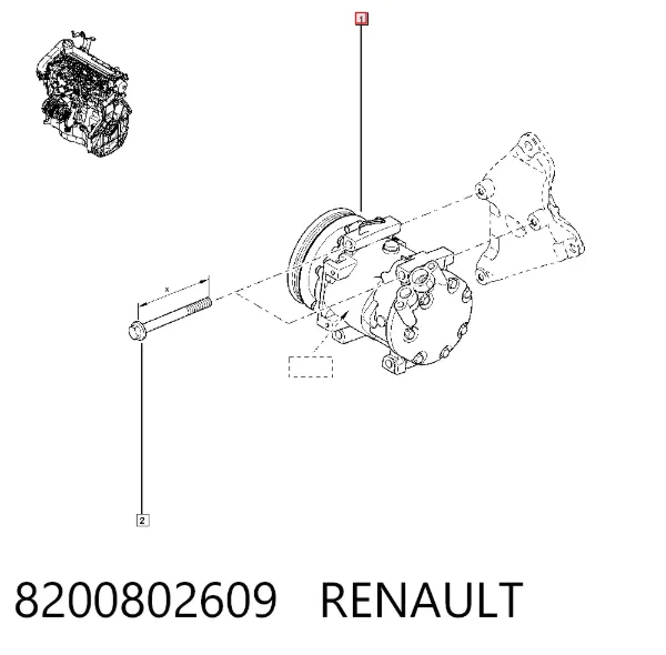 Compressor de aparelho de ar condicionado 8200802609 Renault (RVI)
