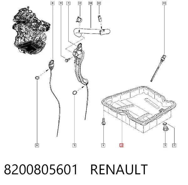 Panela de óleo de cárter do motor 8200805601 Renault (RVI)