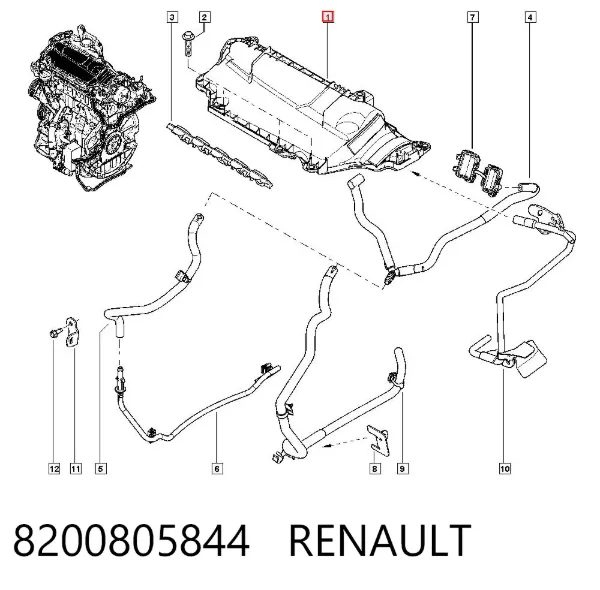 Tampa de motor decorativa 8200805844 Renault (RVI)