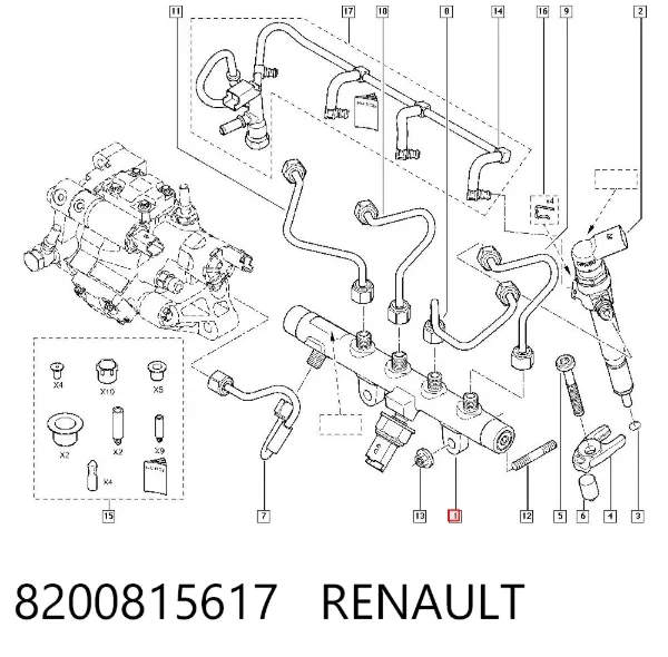 Distribuidor de combustível (rampa) 8200815617 Renault (RVI)