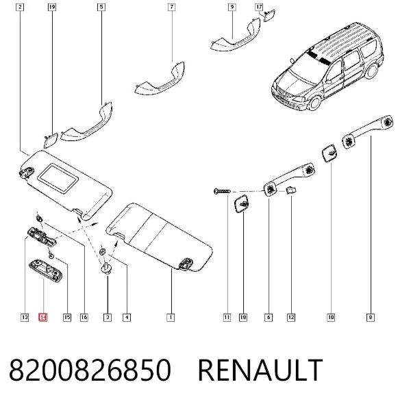 Estojo para os óculos 8200826850 Renault (RVI)