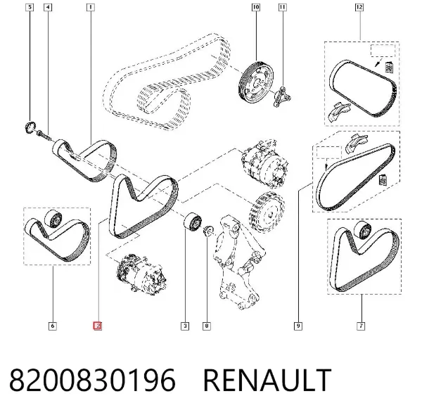 Correia dos conjuntos de transmissão 8200830196 Renault (RVI)