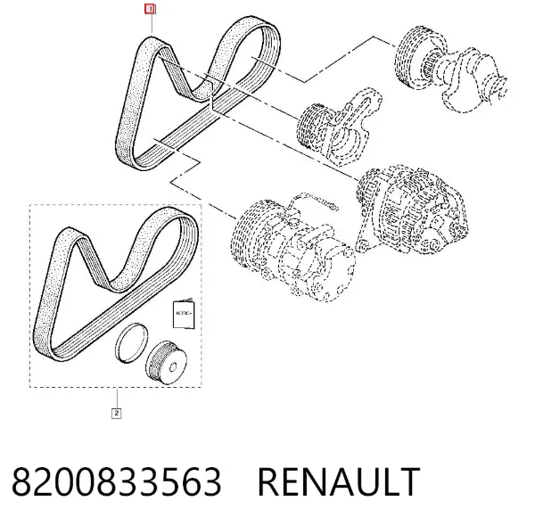 Correia dos conjuntos de transmissão 8200833563 Renault (RVI)