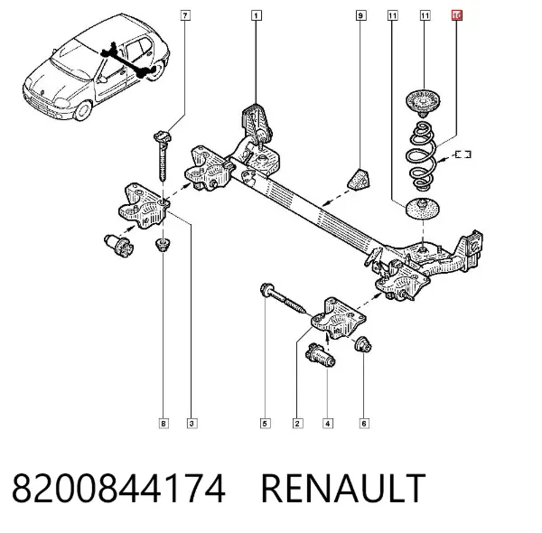 Mola traseira 8200844174 Renault (RVI)