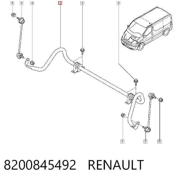Estabilizador dianteiro 8200845492 Renault (RVI)