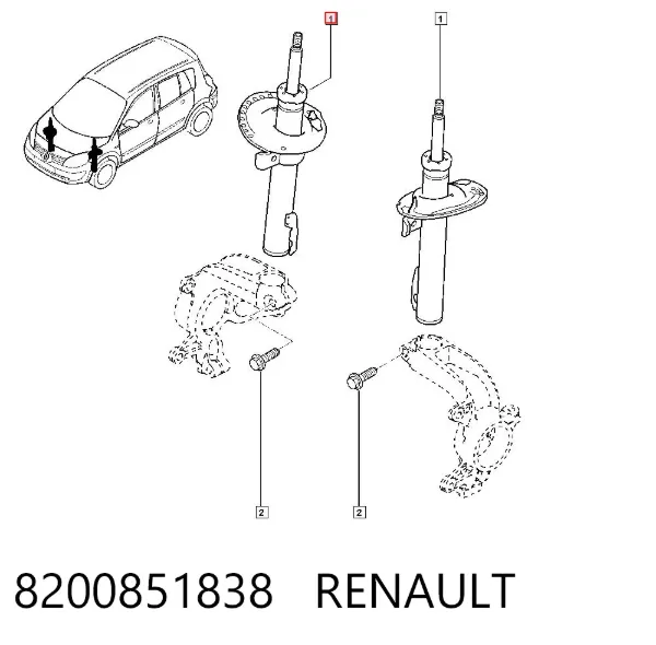 Amortecedor dianteiro 8200851838 Renault (RVI)