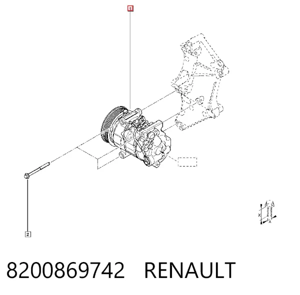 Compressor de aparelho de ar condicionado 8200869742 Renault (RVI)
