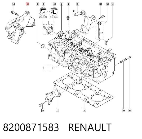 Consola de coxim (apoio) superior de motor 8200871583 Renault (RVI)