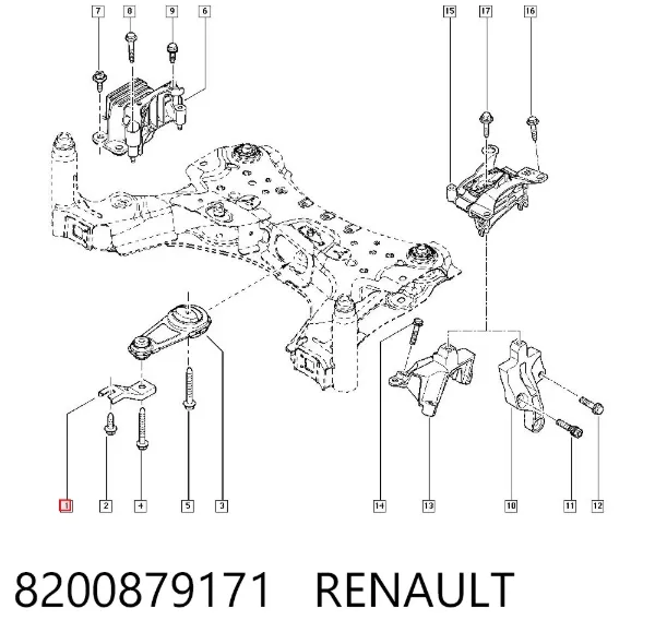 Consola de coxim (apoio) traseira de motor 8200879171 Renault (RVI)